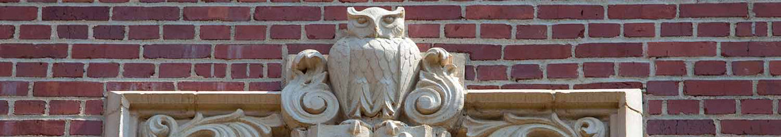 Architectural embellishment of owl on building at FSU
